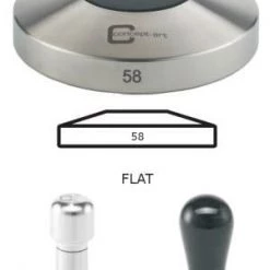Concept-Art Coffee Tamper Base, 58mm Stainless, Flat Tampers