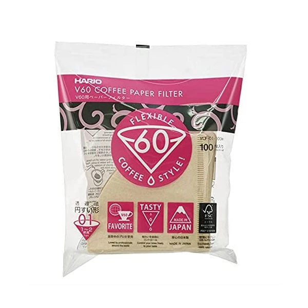 Hario V60 Paper Filters - Natural 5 Hario V60 Paper Filters - Natural